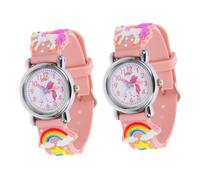 TINEASUR 2 Relojes De Dibujos Animados para Niños, Reloj De Pulsera con Correa De Silicona De Colores, para Niñas Y Niños Pequeños.