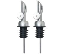 TINEASUR 2 Vertedores Automáticos para Botellas de Aceite de Oliva y Licor de Acero Inoxidable con Tapa, Mano y Fácil de Desmontar