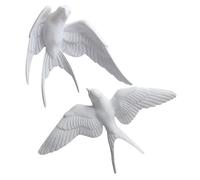 TINEASUR 2piezas Decoración De Pared Pájaros Golondrinas Realistas Resina Conjunto Para Entradas Modernas Elegante Ornamento Ligero y Fácil De Instalar