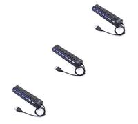 TINEASUR 3 Piezas 7 Adaptador USB de Tablets portátil Ordenador portstil mackbook portstiles portàtils lapto tabletas Divisor USB concentrador USB Black