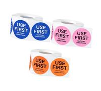 TINEASUR 3 rollos Etiquetas de Adhesivas Uso Prioritario para Alimentos Pegatinas para Control de Fecha Contenedores Fácil Aplicación para Gestión de Almacén y Conservación