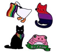 TINEASUR 4 Broches De Pato, Alfileres De Mochila, Broches De Animales, Alfileres De Solapa Esmaltados, Broches De Animales, Broches Para Ropa, Broches Para Chal, Broches Para Ropa, Broches