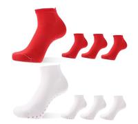 TINEASUR 4 pares Calcetines Térmicos Autocalentables para Invierno Cómodos y Elásticos Lavables Batería Unisex Rojo y Blanco Calcetines Cálidos y Transpirables para Aliviar Fatiga