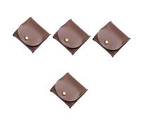 TINEASUR 4 Piezas Bolsa De Almacenamiento Mini Billetera para Hombre Billetera Minimalista Mini para El Bolso Bolsos De Damas Monedero Titular Monedero para Coffee Piel Genuina
