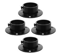 TINEASUR 4 Piezas Soporte de Barra de Armario de Acero Inoxidable Placa Negra