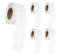 TINEASUR 5 Rollos Etiquetas Adhesivas Forma Rectangular de Papel Kraft Blanco para Joyería y Uso Conveniente sin Residuos para Herramientas de Marketing en Mostrador