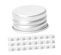 TINEASUR 50 Tapones de Rosca Plateados de Aluminio para Botellas de Vidrio Pequeñas, Cierre Seguro y Resistente Deformación, Adecuado para Viajes