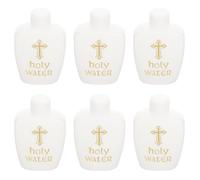 TINEASUR 6 Botellas de Plástico de Color Blanco para Agua Consagrada, Capacidad 100ml, Resistentes a Fugas, Ideales para Bautismo y Exorcismo en Iglesias