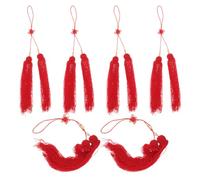 TINEASUR 6 Piezas Borla Colgante Roja para Espada de Taijiquan, Decoración Resistente de Tela para Artes Marciales, Adecuada para Competiciones y Mejora de Habilidades