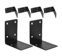 TINEASUR 6 Piezas Soporte de Esquina de Metal Negro en Forma de L de Alta Resistencia para Estantes y Macetas, Acero Inoxidable Acabado Protector para Balcones y Salas