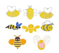 TINEASUR 8 Broches Estampados de Dibujos Animados Efecto Brillo y Aleación, Accesorios de Moda para Eventos y Aniversarios, Prendedores de Solapa Divertidos y Originales
