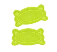 TINEASUR Alfombrilla para Arenero Gato Antideslizante Diseño Hueso Verde Base Resistente Arañazos y Orina Protectora para Suelos y Patas Delicadas