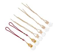 TINEASUR Botellas De Aromaterapia Para Coche 6 Piezas Frascos Colgantes De Cristal y Madera Decorativos Para Interior De Automóvil Aire Fresco Ambientador Portátil