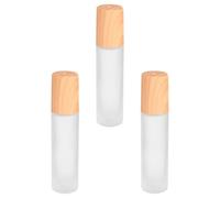 TINEASUR Botellas Rellenables de Vidrio Esmerilado Pack de 3 Unidades 10ml Bola Roll-on, Sellado Seguro y Portátil para Aceites Esenciales en Viaje