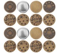 TINEASUR Botones para Jeans Desmontables 24 Piezas Surtidas Antideslizantes para Reemplazo, Colores Cobre y Plata, Aptos para Pantalones, Faldas y Bricolaje de Costura