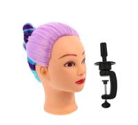 TINEASUR Cabeza de Maniquí para Peluquería Cabello de Alta Temperatura, Color Beige, Resistente a Enredos, Adecuado para Exhibición de Sombreros y Peinados Profesionales