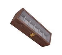 TINEASUR Caja 6 caja de reloj de 6 rejillas Soporte de almohada para reloj de 6 ranuras organizador de joyas claro relojero organizador hombre organizador de relojes contenedor de reloj