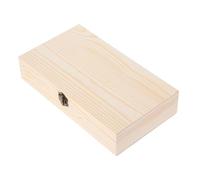 TINEASUR Caja de Almacenamiento de Madera con Tapa Abatible y Cierre Seguro Organizador Rectangular Rústico para Joyas Tarjetas de Recetas y Objetos Decorativos sin Pintar para Hogar y