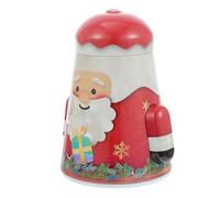 TINEASUR Caja de Hierro Decorativa Roja para Almacenamiento de Dulces y Galletas Diseño Navideño Delicado Adecuado para Decoración en Fiestas de Navidad
