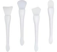 TINEASUR Cepillo de Silicona Blanco para Mascarilla Facial Cabeza Flexible y Doble Lado, 4 Piezas Aplicadoras Profesionales para Cuidado y Belleza del Rostro