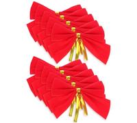 TINEASUR Cinta Decorativa de Terciopelo Rojo Lazos Navideños para Decoración de Árbol en Boutique y Manualidades, Pack de 10 Piezas
