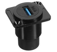 TINEASUR Conector de Mamparo USB 3.0 Hembra Negro Adaptador de Panel Empotrado D Tipo Conexión de Datos Paso a Paso para Montaje Frontal y Trasero Adaptador de Extensión USB