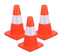 TINEASUR Conos de Tráfico Vial y Portátiles 3 Unidades Reflectantes de Plástico Naranja para Gestión de Sitios y Operaciones Nocturnas