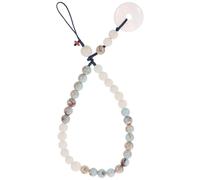 TINEASUR Correa de Muñeca para Teléfono Móvil Estilo Chino Jade y Piedra Shoushan, Diseño Desmontable y Cadena Corta para Evitar Pérdida y Decorar