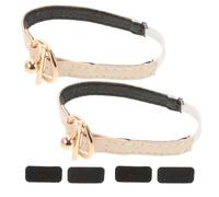 TINEASUR Correa para Zapatos Tacón Alto Beige Antideslizante Ajuste Elástico de Pu Cuero y Aleación de Zinc para Tacones Altos, 1 Par Decorativo y Cómodo