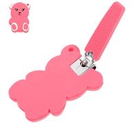 TINEASUR Cortaúñas para Bebés Funda de Silicona Recortador Manual para Pequeños Tamaño Compacto Color Rosa Diseño de Oso Herramienta Segura Cuidado de Uñas de Bebés