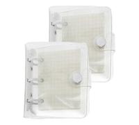 TINEASUR Cuadernos Portátiles de Pvc Espiral de 3 Anillos, Multiusos y Prácticos, 2 Juegos para Oficina y Uso Doméstico, Tamaño Mini y Diseño Blanco