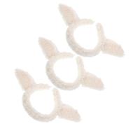 TINEASUR Diadema de Orejas de Cordero de Felpa de Color Claro 3 Piezas, Diademas Antideslizantes para Cosplay y Disfraces de Animales, Accesorios Suaves y Transpirables para