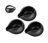 TINEASUR Dispensador de Leche de Cerámica Vintage Negro 3 Piezas Diseño Creativo para Servir Jarra de Crema y Jarra para Salsa en Barbacoas al Aire Libre