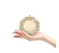 TINEASUR Espejo Convexo Bagua de Latón Dorado para Decoración del Hogar Función de Exorcismo y Diseño Exquisito para Colgar Puerta Principal