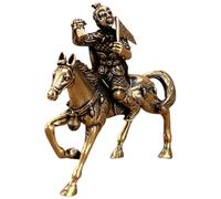 TINEASUR Estatua Caballo de Mono de Latón a Dorado Montando Diseño Feng Shui Elegante para de Escritorio y Gabinete de TV