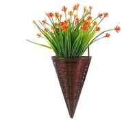 TINEASUR Flores Artificiales Para Colgar En La Pared De Cesta Colgante De Puerta Cesta Colgante De Flores Flor Colgante De Granja Flores Artificiales Con Cesta El Plastico Rojo