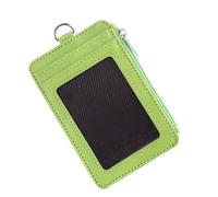 TINEASUR Funda Protectora de PU Verde para Tarjetas, Portatarjetas Identificativas Tamaño Único, Estuche Minimalista para Credenciales y Carnés de Trabajo, Uso Diario y Escolar
