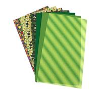 TINEASUR Hojas de Cuero Verde para Manualidades, Material Resistente Que No Se Deshilacha Set de 7 Estampado de Aguacate Adecuado para Hacer Bolsos y Accesorios de Cabello