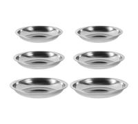 TINEASUR Juego de 6 Platos Pequeños de Salsa de Acero Inoxidable, Redondos, Diseño Elegante y Portátil para Servir Aderezos y Condimentos Cocina