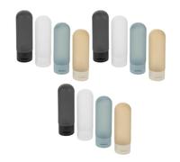TINEASUR Juego de Botellas Rellenables para Loción de Viaje para Hombre, 12 Piezas de 60ml, Material Pe Pp Resistente Prueba de Fugas, Adecuado para Viajes al Aire Libre