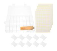 TINEASUR Juego de Organizador de Hilos para Bordar con 24 Compartimentos de Plástico, Devanadora Manual y Pegatinas, Caja Multifuncional para Almacenar Alfileres y Bobinas