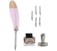 TINEASUR Juego de Pluma de Caligrafía y Tinta Púrpura Vintage Soporte de Acero Set Versátil y Delicado para Practicar Escritura Artística