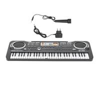 TINEASUR Juguete de Piano Electrónico y Desarrollo de Habilidades Motrices Finas para Negro 61 Teclas de Abs Aprendizaje de Teoría Musical para Educación Temprana