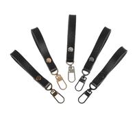 TINEASUR Kit 5 Piezas Tiradores de Cremallera de Cuero Negro Cabezas de Cremallera Desmontables para Ropa Zapatos y Bolsas Repuesto Reparación para Mochilas y Equipaje