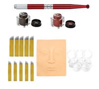 TINEASUR Kit de Práctica de Acero Inoxidable para Tatuajes de Cejas para Principiantes Pluma Manual y Material de Práctica para Efectos Rápidos y Precisos en Aprendizaje