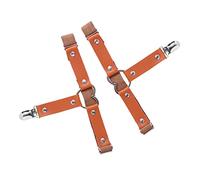 TINEASUR Ligas De Cuero Punk Corazón 2 Piezas Hechas a Mano Estilo Hip Hop Ajustables Para Mujer Uso Cosplay y Street Dance Color Café Claro