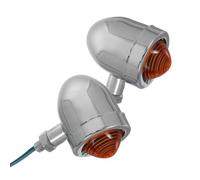 TINEASUR Luces Intermitentes Retro para Motocicleta Estructura Metálica 2piezas Respuesta Rápida, Color Plata, para Diversas Situaciones de Conducción
