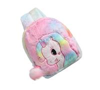 TINEASUR Mochila Escolar Infantil De Peluche De Unicornio Colorido Mochila De Viaje para Niñas Ligera y Duradera para Guardería y Kindergarten