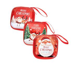 TINEASUR Monedero De Navidad 3 Mini Billeteras Bolsas para Auriculares Cables De Datos Decorativos para Fiesta Duradero y Portátil Diseño Navideño