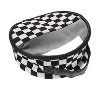 TINEASUR Neceser De para Mujer Diseño De Cuadros Bolsa Cosmética Portátil De Gran Capacidad para Maquillaje y Artículos De Aseo para Camping y